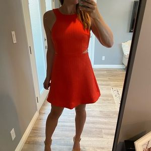 Club Monaco orange Cut out mini Taika Dress size o.  Gently worn